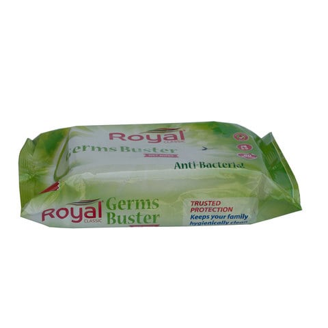 Royal Classic Anti-Bacterial Germs Buster 80 Wet Wipes