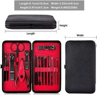 Nail Clipper Set 15 In 1 Nail File Swing Out Nail Cleaner File Popular Gifts For Men &amp; Women Best Nail Care For Manicure Pedicure Home &amp; Travel Manicure Set Red, Black, 11 X 7 X 2 Cm