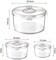 Food Storage Containers, Plastic Round Containers with 4 Airtight Side Locking Lids, Leak-Proof Kitchen Containers Pantry Organization and Storage, set of 3 (Grey)