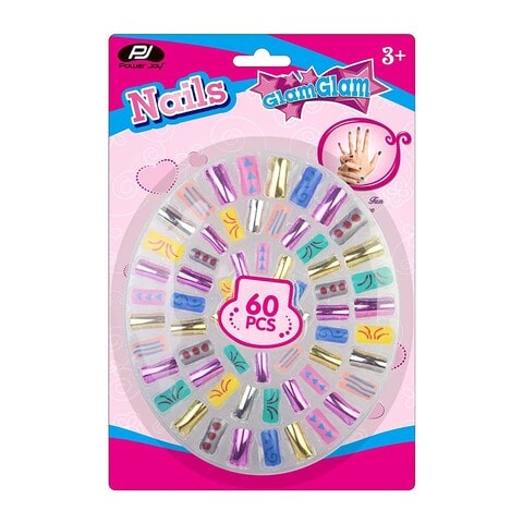 Power Joy Glam Glam Nails Kit Multicolour Pack of 60