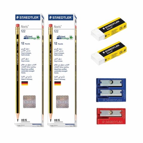 Staedtler Noris Pencil 24 PCS with Sharpener 2 PCS and Eraser 2PCS Multicolour