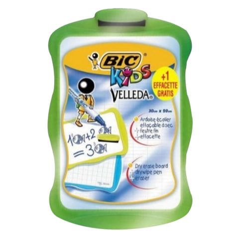 Bic Velleda Dry-Erase Whiteboard with Eraser and Dry-Wipe Marker Green