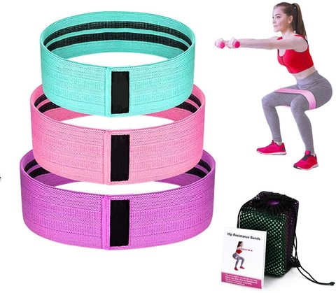 COOLBABY Booty Bands Set - 3 Levels Girly Resistance Bands for Hips, Thighs and Glutes Activation - Suitable for Beginner, Intermediate, and Professional Use - Made of Premium Elastic Fabric&hellip;