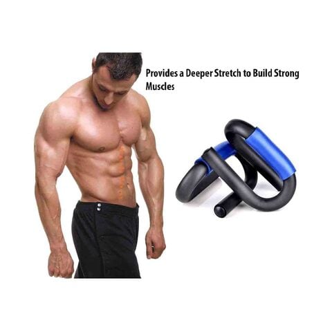 Supreme Sports Push-Up Stand Bar with Foam Black and Blue 2 PCS