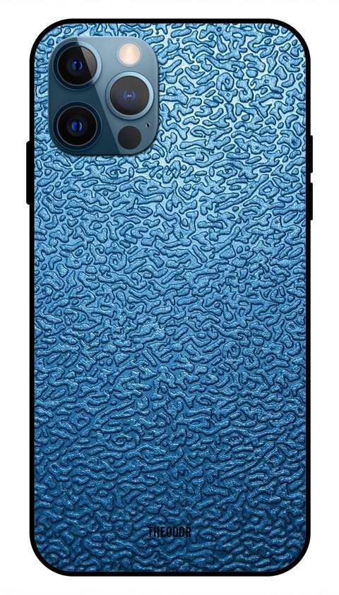 Theodor - Apple iPhone 12 Pro 6.1 Inch Case Blue Texturee Flexible Silicone Cover