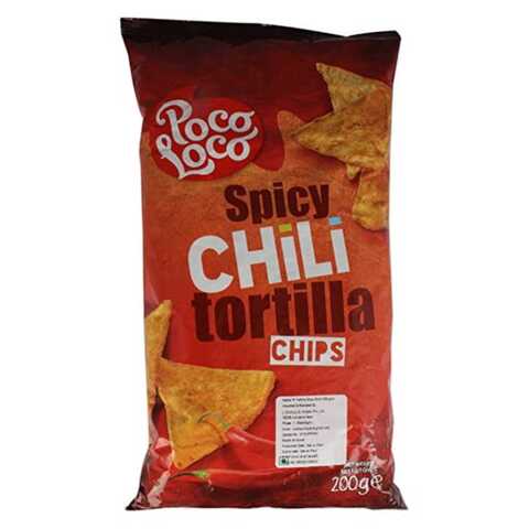 Buy Poco Loco Spicy Chilli Tortilla Chips 125g in UAE