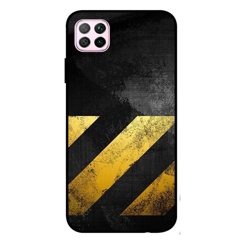 Theodor Protective Case Cover For Huawei Nova 7i Yellow Lines Strips Silicon Cover