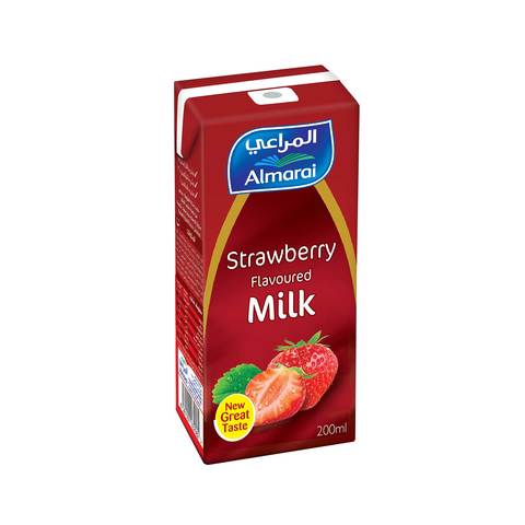 Almarai Long Life Strawberry Flavored Milk 200ml &times; 18 Pieces