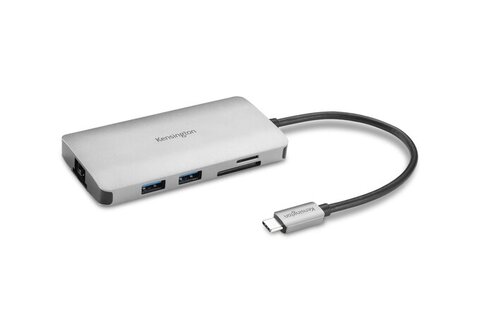 Kensington UH1400P USB-C 8-in-1 Driverless Mobile Hub with 85W Power Charging for USB-C Laptops/Mac