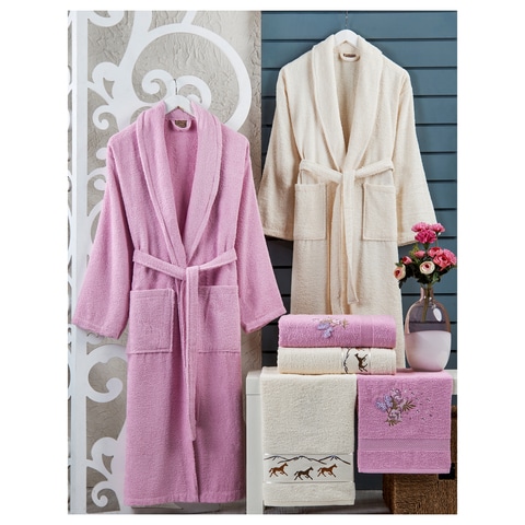 Buy My Vita 6 Piece Turkish Cotton Family Bathrobe Set Bridal