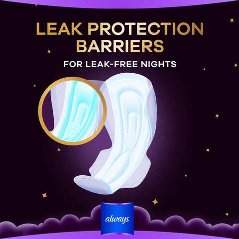 Always Dreamzz pad Clean &amp; Dry Maxi Thick  Night Long Sanitary Pads with Wings  7 Pads