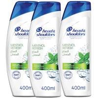 Head &amp; Shoulders Menthol Refresh Anti-Dandruff Shampoo 400ml Pack of 3