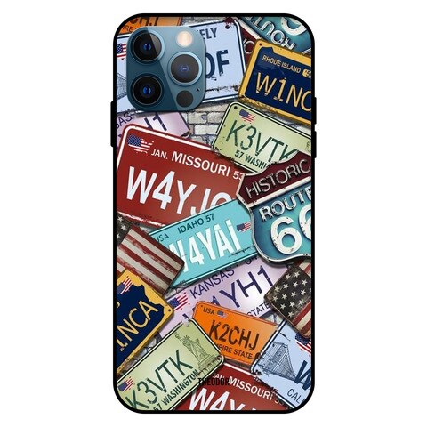 Theodor Apple iPhone 12 Pro Max 6.7 Inch Case Car Number Plate Flexible Silicone Cover