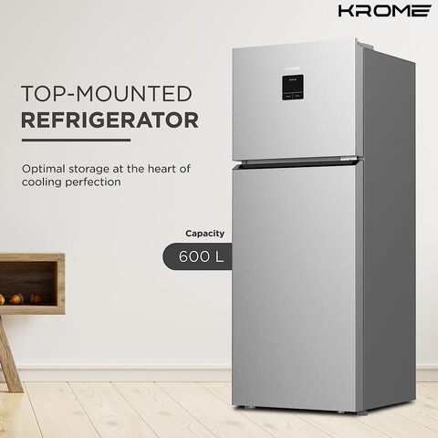 Buy Krome 600L Top Mount Double Door Refrigerator With LED Display ...