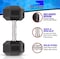 Sky Land Rubber Coated Hex Dumbbell Set With Chrome Metal Handle For Strength Training-[7.5 Kgs X 2Pcs]-Em-9260-7.5