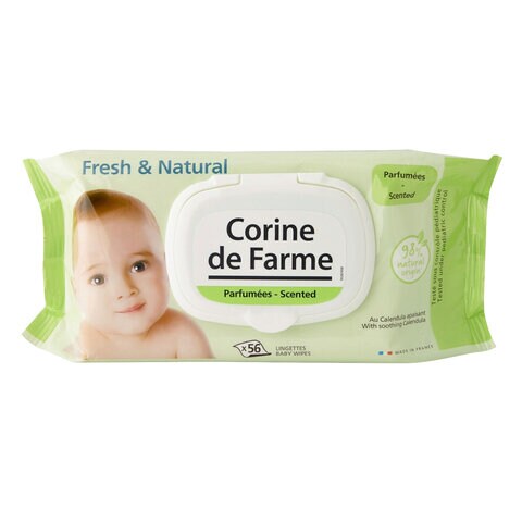 Corine De Farme Fresh And Natural Baby Wipes 56 Pieces