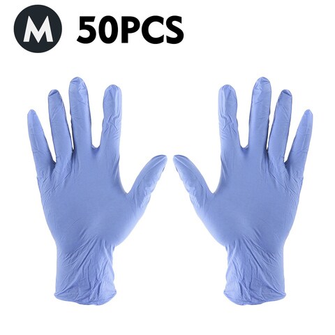 Generic-50 Pcs/Disposable Gloves Thick  Powder-Free Rubber Latex Stretchy Gloves Sterile Food Safe Grade for Home Food Laboratory Use (M)