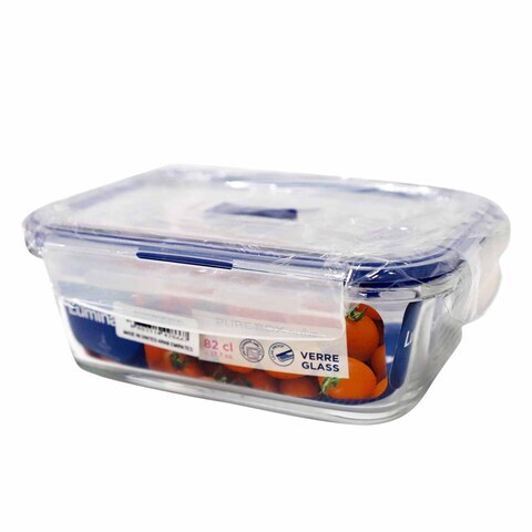 Luminarc Pure Box Active 6-Piece Food Storage Rectangle 5.1 Cup Set, Container, Clear