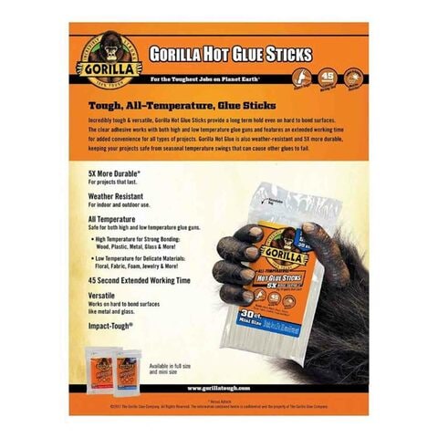 Gorilla Hot Glue Sticks White 4inch Pack of 30