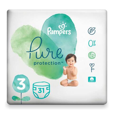 Buy Pampers Pure Protection, Size 3, 31-Diapers Pack - 6-10 kgs Online