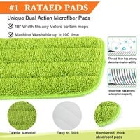 Doreen Microfiber Spray Mop Replacement Heads Pads Floor Cleaning Cloth Paste to Replace Cloth Household Cleaning Mop Accessories - 4Pcs（GC1498A）