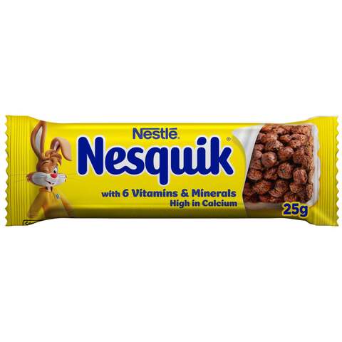 Buy Nestle Nesquik Chocolate Breakfast Cereal Bar 25g in UAE