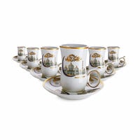 Buy Lihan Ramadan Porcelain Bone China Espresso Turkish Coffee Demitasse Set Of 6 Cups Saucers 100 Ml Online Shop Home Garden On Carrefour Uae