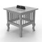 Blanco Carved Wooden End Table (White)