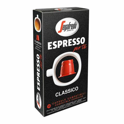 Segafredo Zanetti Espresso Per Te Classico Nespresso Compatible Coffee Capsules 5.1g, Pack of 10