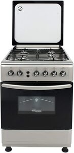 Buy Super General Freestanding Gas Cooker 4-Burner Full-Safety, Stainless-Steel Cooker With Rotisserie, Silver, 60 x 60 x 85 cm, SGC-6470-MSFS, 1-Year Warranty (Installation Not Included) in UAE