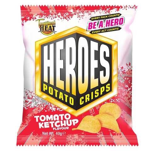 Tropical Heat Snacks Heroes Crisps Tomato 40G