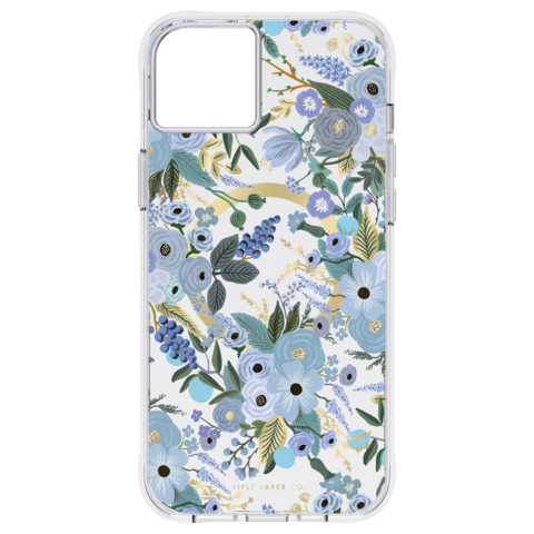 RIFLE PAPER CO. iPhone 14 Plus - Garden Party Blue with Magsafe - Clear