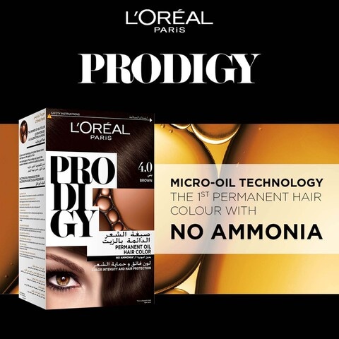 L&#39;Oreal Paris Prodigy Ammonia-Free Permanent Oil Hair Colour 4.0 Brown