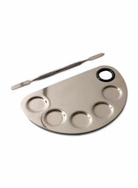 Cosmetic Makeup Palette With Spatula Silver