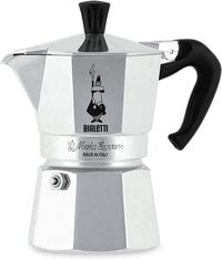 Bialetti 3 Cups Moka Espresso Maker, Be-1162, Silver, Aluminium