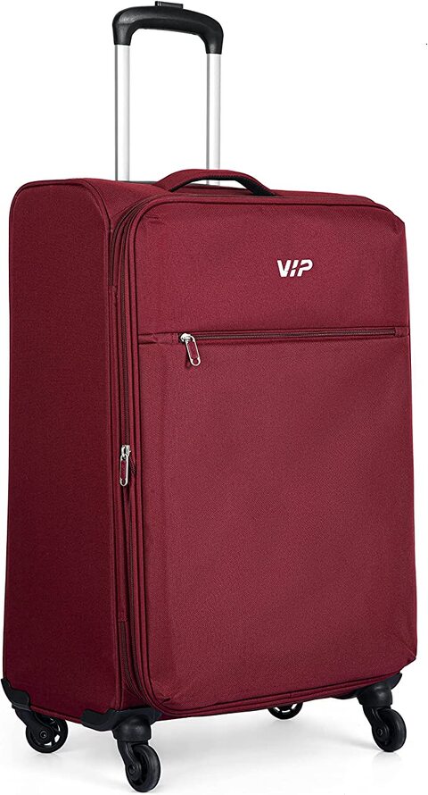 Tivoli 4-Wheel Expandable Soft Luggage Trolley Bag Berry Colour Cabin Size 28x38x58cm