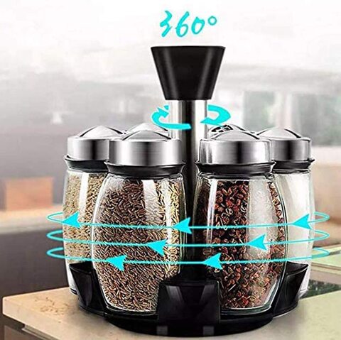 7pcs Rotating Kitchen Seasoning Bottle Set