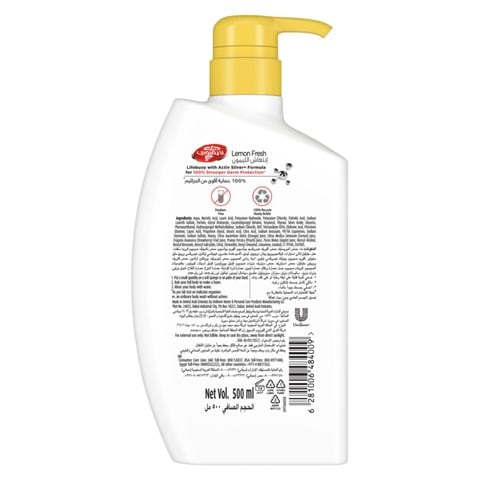 Lifebuoy Antibacterial Body Wash Refreshing For All Skin Types Lemon Fresh 500ml