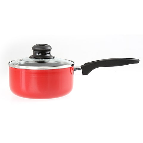 MyChoice Non-Stick Saucepan With Lid Red 16cm