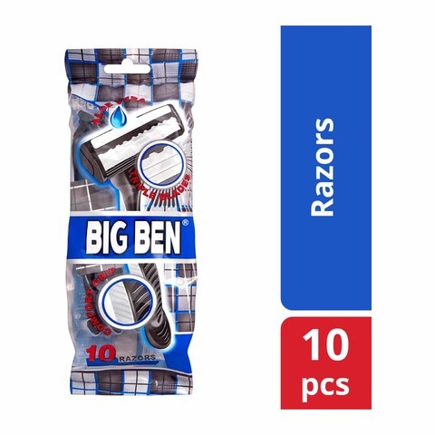 Lord Big Ben Disposable Razors with Triple Blades and Lubrastrip -  10 Pieces