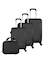 PK 3-Piece Luggage Trolley Set With Briefcase, Black