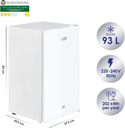 Super General 110 Liter, Gross Volume Compact Mini-Refrigerator, White, Beverage-Fridge With Child Lock, SGR131H