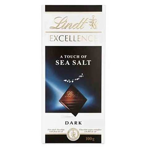 Lindt Excellence Dark Chocolate Touch Of Sea Salt 100 Gram