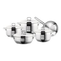 Home Maker Pera Stainless Steel Cookware Set Silver 9 PCS