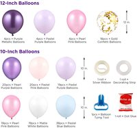 Party Time 160-Pieces Balloons for Mermaid Unicorn Birthday Party Baby Shower, Balloon Arch Kit Girls Birthday Party Decoration Purple &amp; Pink Gold Confetti Balloon Decoration