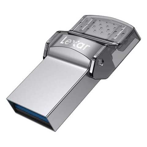 Lexar JumpDrive D35C Dual USB Flash Drive 128GB Silver