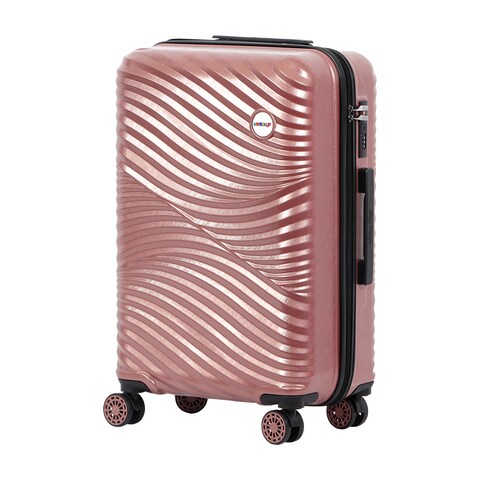 Biggdesign Moods Up Medium Suitcase With Wheels Hardshell Luggage With Spinner Wheel Travel Suitcases With Wheels Lock System Lightweight Rosegold Medium 24 Inch