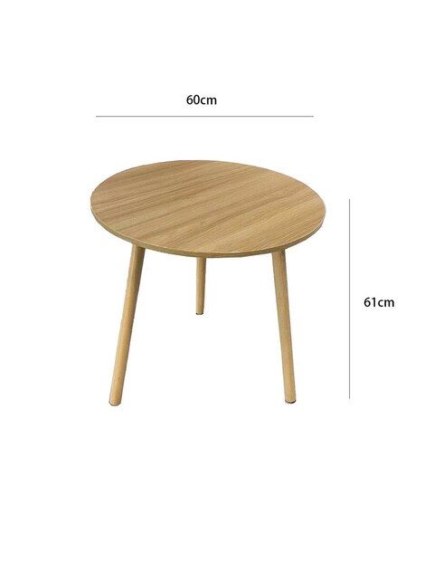 Wooden Coffee Tea Table Beige-60x61cm