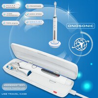 ONOSONIC DX-1 USB Rechargeable Sonic Electric Toothbrush with USB Charging Travel Case, Smart Timer, 5 Brushing Modes, Teeth Whitening Mode, for white and healthy teeth, Dentist Recommended