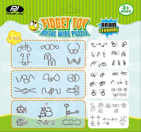Power Joy Fidget Toy Metal Wire Puzzle 3Asst